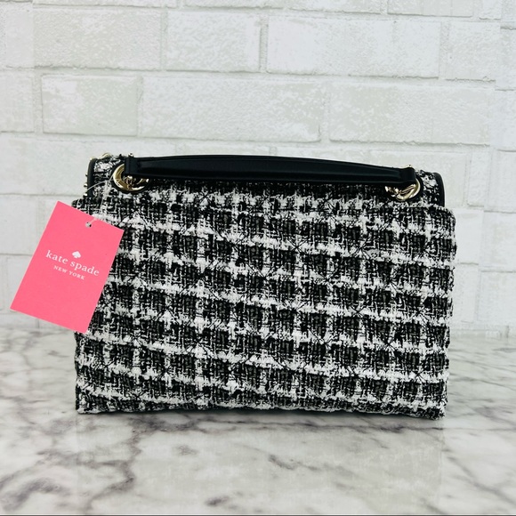 ❗️Sold ❗️Kate Spade Natalia Tweed Medium Flap Chain Shoulder Bag Crossbody - Picture 6 of 12